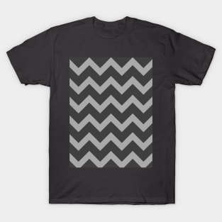 Simple light dark gray chevron pattern lines retro T-Shirt